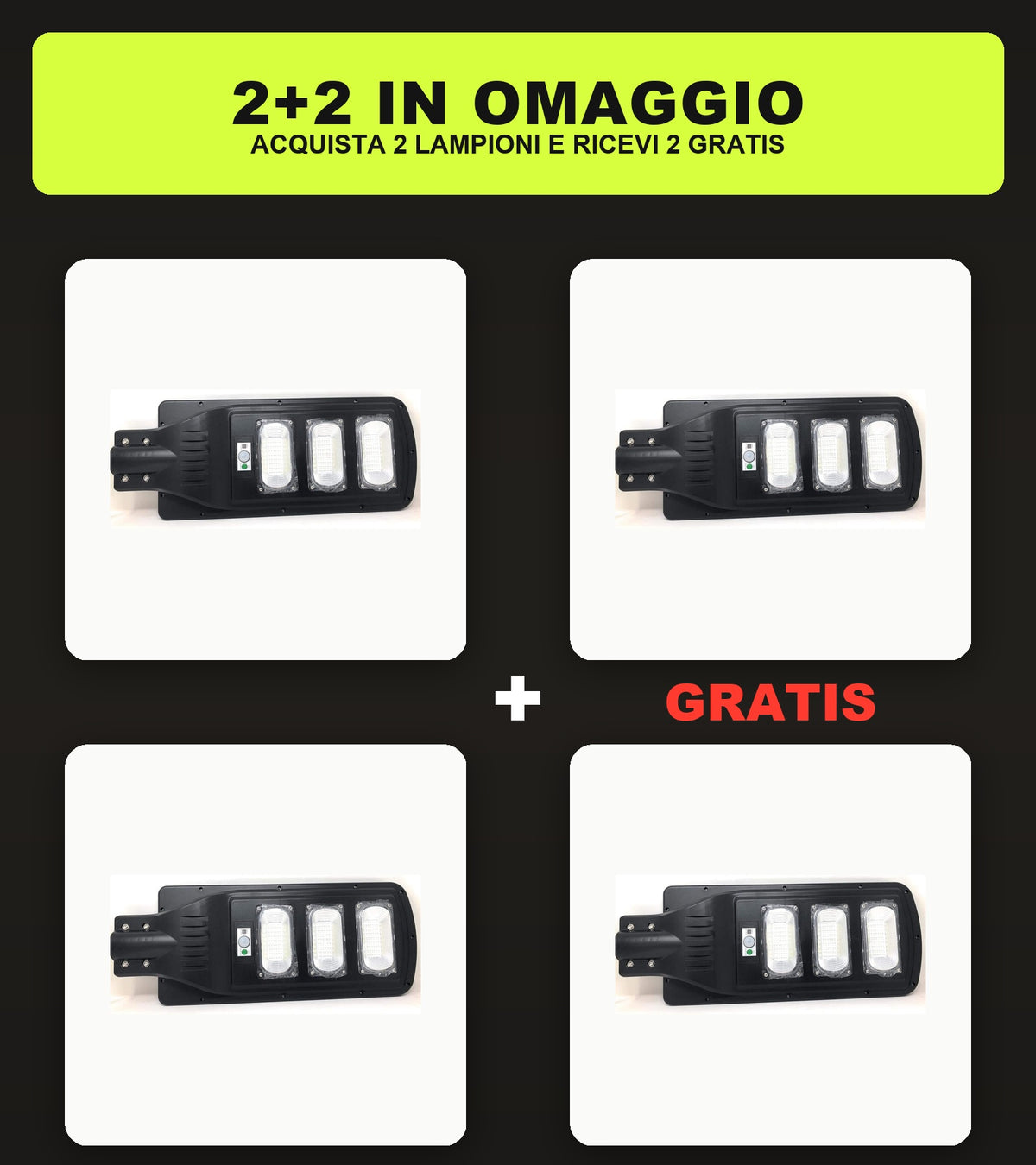 Kit 4 Lampioni Solari a LED per Giardino - Offerta 2+2 in Omaggio