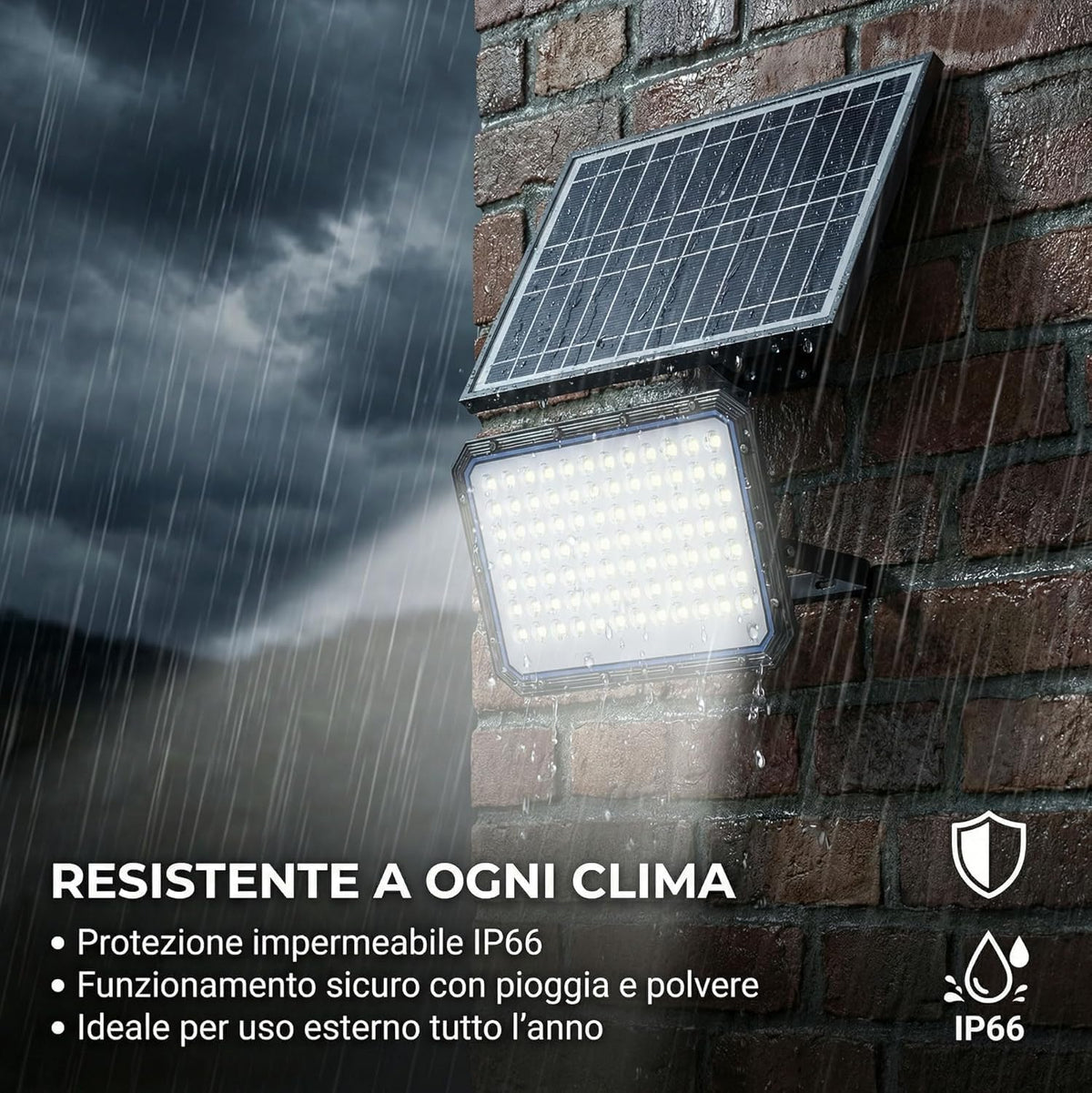 Faro Slim Solare a LED con Telecomando