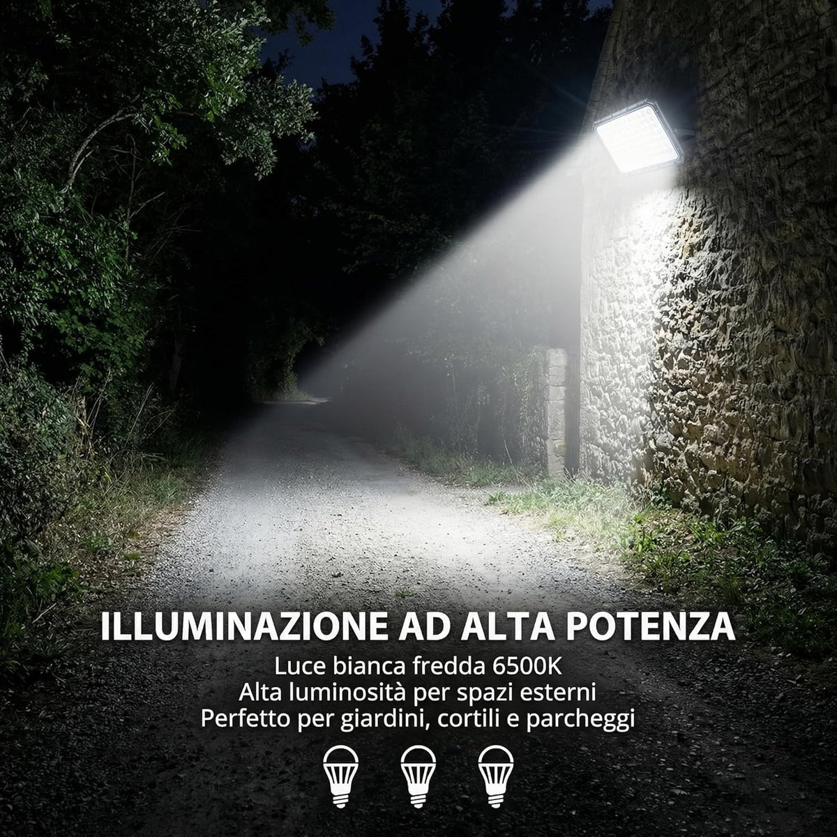 Faro Slim Solare a LED con Telecomando