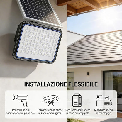 Faro Slim Solare a LED con Telecomando